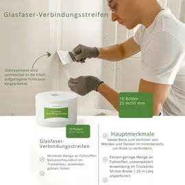 varivendo Glasfaser-Fugenstreifen 50 mm x 25 m ungelocht weiß