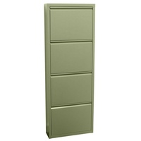 ebuy24 Schuhschrank Pisa Schuhschrank mit 4 Klappen/Türen in Metall gr grün