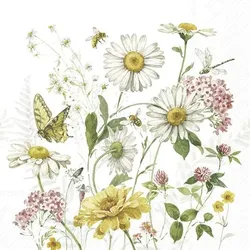 Serviette Wildflower & Butterfly 20tlg Papier Gelb