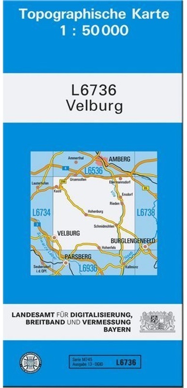 Topographische Karte Bayern / L6736 / Topographische Karte Bayern Velburg  Karte (im Sinne von Landkarte)