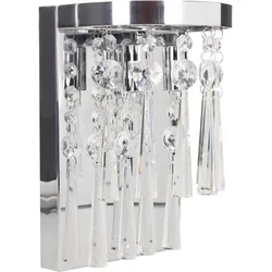 SPOT LIGHT Wandleuchte "LUXORIA", weiß (transparent, chromfarben, kristallweiß), H: 23cm, Lampen, Echtes Kristallglas, LED-Leuchtmittel inklusive, dekorativ, hochwertig