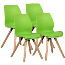 CLP Lehnstuhl Luna Kunstleder/Samt/Stoff grün 4er Set