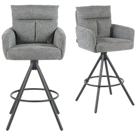 dubi möbel Barhocker Lio 54 x 103 x 57 cm Grau/Schwarz