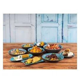 APS Tablett CANCUN blau/braun 13,5 x 23,5 cm