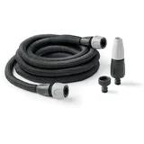 G F Garden G.F. SRL, Aquapop Grey Easy 30, 30 Meter selbstverlängernder Gewebeschlauch, Made IN Italy, mit Mini-Gartenspritze und Anschlüsse zur Bewässerung von Gärten, dunkelgrau