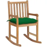 vidaXL Schaukelstuhl mit Kissen Polyester 66 x 106 x 0 cm Braun/Grün