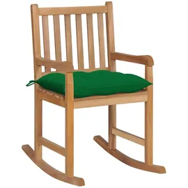 vidaXL Schaukelstuhl mit Kissen Polyester 66 x 106 x 0 cm Braun/Grün