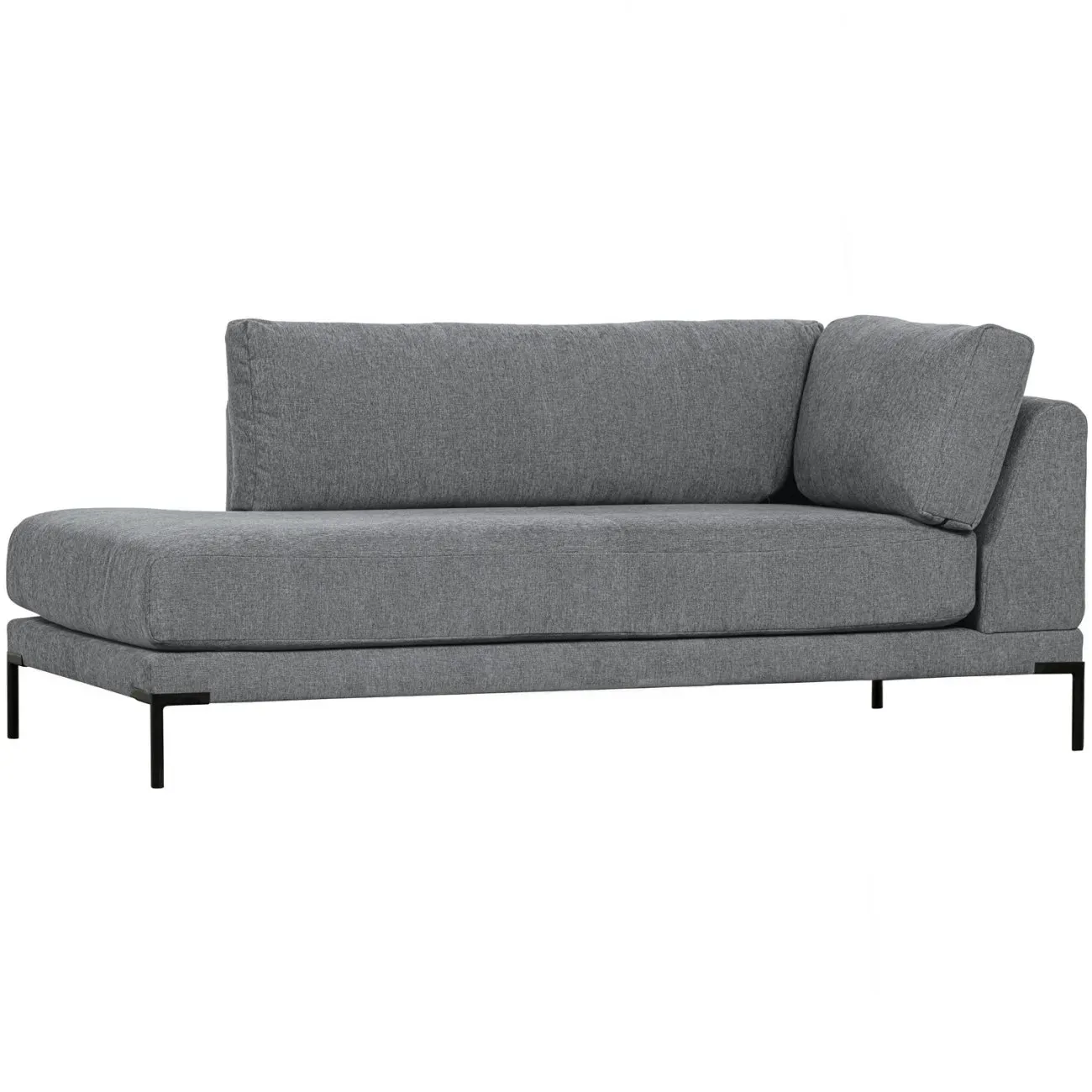 Modulsofa Couple Lounge-Element, Chenille-Stoff modern, links, Denim Blau, flexible Sitzlösung