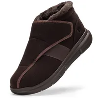 FitVille Winterstiefer Damen Extra Weit Winterschuhe mit Klettverschluss Warme Winterboots Pflegeschuhe Gefütterte Seniorenschuhe Rutschfeste Winter Shoes Gesundheitschuhe Braun EU 38 Weit - 38 EU Weit