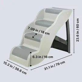 Trixie Hundetreppe 4-stufig Grau 38,5 × 60 × 79 cm
