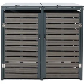 Mendler Mülltonnenverkleidung HWC-K14 119 x 140 x 102 cm anthrazit