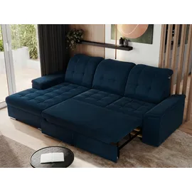 mks möbel ECKSOFA MADRITO L - Dunkelblau Velorus - Links