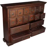 GURU SHOP Kolonialstil-Apothekerschrank, Schubfachschrank - R532, Braun, 98x128x30 cm, Kommoden & Sideboards