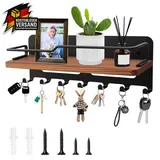 Wandhalter Schlüsselbrett Holz mit 7 Haken Organizer für Eingang, Flur, Schlafzi