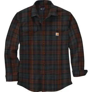 CARHARTT Heavyweight Flannel Plaid, Hemd - Braun/Grau - XL