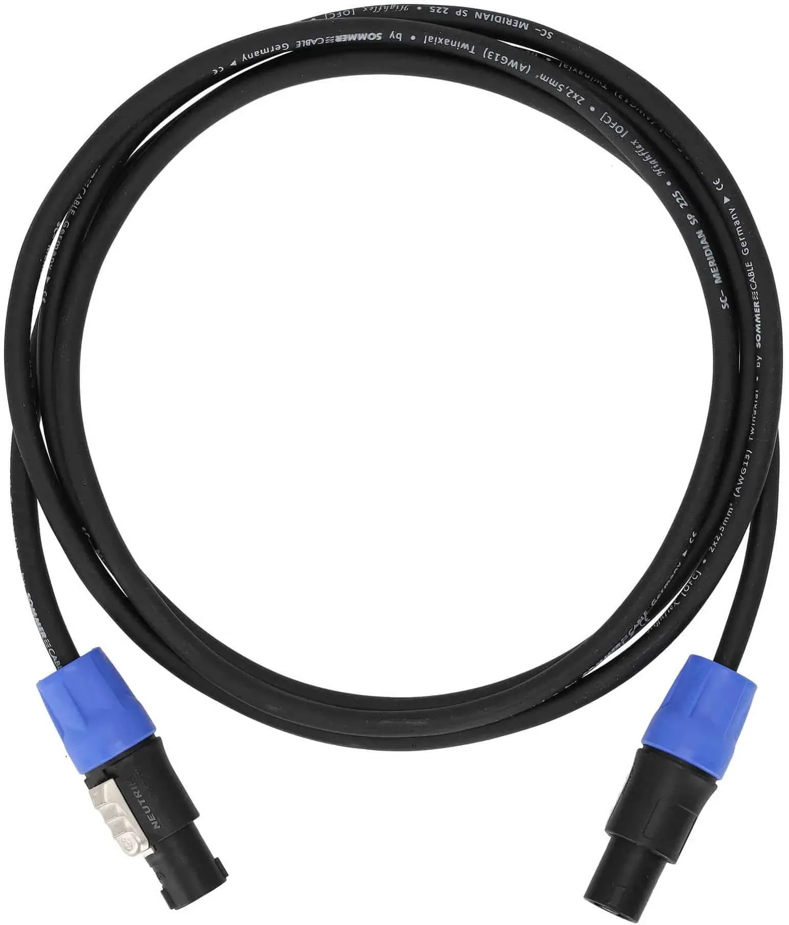 Sommer Cable MEAC-225-0250-SW Twinaxial Meridian Speakon - Speakon 2,5 Meter - Lautsprecherkabel