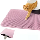 Savic Katzentoiletten-Matte aus EVA mit Honeycomb-Design, wasserdicht, doppellagiger Honeycomb-Matte, 55 x 75 cm, Farbe: Pink