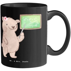 Mr. & Mrs. Panda Tasse Mathematikerin mit Herz – Schwarz – Geschenk, Kaffeebecher, Porzellan, Keramik schwarz