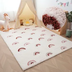 Kinderteppich »Regenbogen«, rechteckig, 20 mm Höhe, weich, Pastell-Farben, modernes Design, Kinderzimmer, 45352237-35 rosa 20 mm