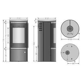 Oranier Arena 2.0 Speckstein schwarz 7 kW