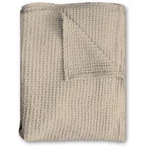 sleezzze Baumwoll Waffelpiqué Kuscheldecke 150 x 200 cm Beige