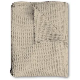 sleezzze Baumwoll Waffelpiqué Kuscheldecke 150 x 200 cm Beige