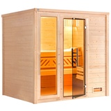 weka Sauna »Bergen«, (Set), 7,5 kW Bio-Ofen mit digitaler Steuerung beige