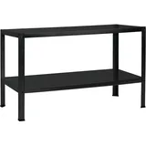 SCHULTE Regalwelt Steckregal mit 2 PowerMAX Fachböden, 65 kg Tragkraft, 43x120x40 cm (HxBxT), schwarz-Struktur, Blackline, Lagerregal, Werkstattregal, Kellerregal, Garagenregal, Metallregal