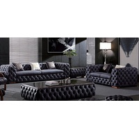 JVmoebel Chesterfield-Sofa, Chesterfield 3+2 Sitzer Garnitur Sofa Couch schwarz