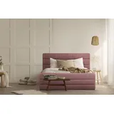 Home Affaire Polsterbett HOME AFFAIRE "Merrit", rot (rot, grau), B:153cm H:124cm L:234cm, Struktur (70% recyceltes Polyester, 30% Polyester), Betten, Polsterbett ohne Bettkasten Polsterbett, Quernaht im Kopf- und Fußteil, in 5 Breiten, auch in 220 cm Länge