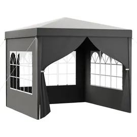 toboli Pavillon 3 x 3 m inkl. 3 Seitenteile Grau