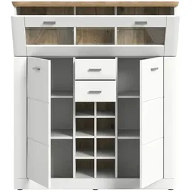 Möbel Kraft Barschrank ¦ weiß ¦ Maße (cm): B: 124 H: 140 T: 37