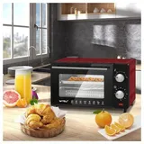 Minibackofen 10 Liter, 650 Watt Toasterofen Pizzaofen Backblech Mit Timer Rot - Woltu