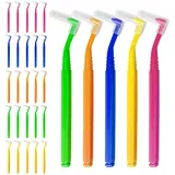 SKHAOVS Interdentalbürsten, L-förmige Interdentalbürsten mit rutschfestem Griff, 5 Farben, 25 Stück