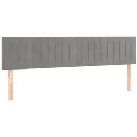 vidaXL Boxspringbett mit Matratze & LED Hellgrau 180x200 cm Samt