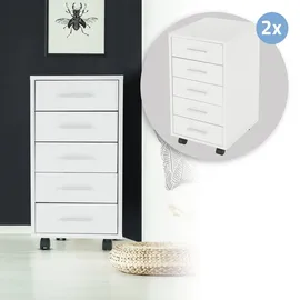 ML-Design Rollcontainer 33 x 38 x 63,5 cm Weiß