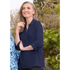 GOLDNER Viskosebluse Zeitlose Blau 24