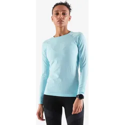 Laufshirt langarm Damen atmungsaktiv - Skincare Light hellblau S