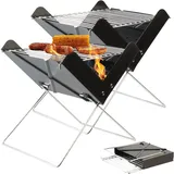 Rosenstein & Söhne Klappbarer Kohle-Grill schwarz