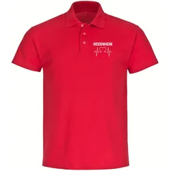 multifanshop Poloshirt - Heidenheim - Herzschlag - Druck weiß - Polo