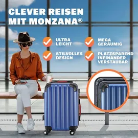 monzana Hartschalen-Trolley 4-Rollen L 60 cm / 2,8 kg blau