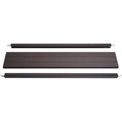 Abschluss-Set für WPC-Sichtschutz Savoie, Abschlussprofil Windschutz, Alu-Pfosten ~ 90cm, anthrazit