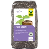 Raab Vitalfood Bio Chia-Samen, Premium Qualität, laborgeprüft, vegan, reich an Ballaststoffen, enthält natürlicherweise Calcium, B-Vitamine, ungesättigte Fettsäuren, quellfähig, 1er Pack (500 g)