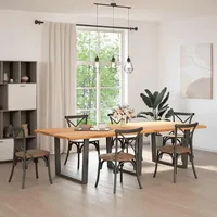 VidaXL Esstisch mit Baumkanten 280x120x74 cm Massivholz Eiche