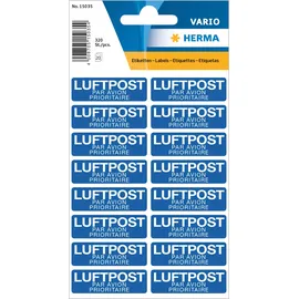 Herma Luftpost Aufkleber 320 Stück 12 x 40 mm selbstklebend blau