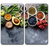 KESPER Herdabdeckplatte Healthy Kitchen bunt Glas B/L: ca. 30x52 cm - bunt