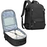 livbote Reiserucksack Damen Handgepäck Rucksack Cityrucksack Rucksack Laptop Damen Wasserdicht Rucksack mit Schuhfach Schwarz