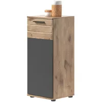 Inn.furn Unterschrank Eiche, grau 37 cm, mit Soft-Close Tomaso