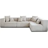 best mobilier Lisa Design Colombine Modulares Ecksofa rechts, 5-sitzer aus Cord - Beige