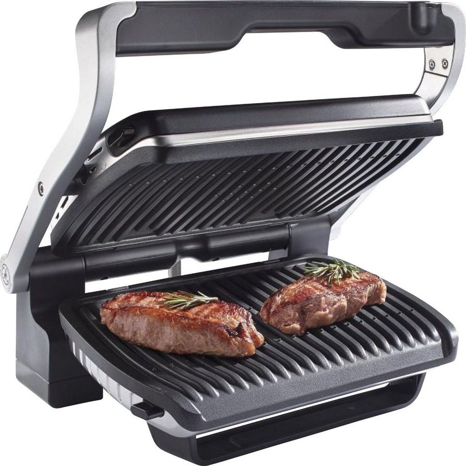 Tefal Kontaktgrill Optigrill GC705D, 2000 W, 6 Programme; passt Temperatur und Grillzyklus ans Grillgut an schwarz